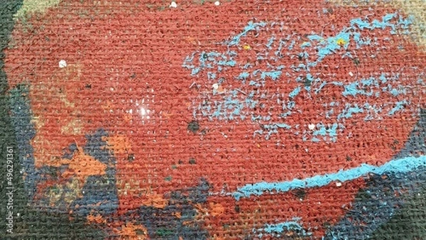 Fototapeta Abstract art with splashes of multicolor paint; as a fun; creative & inspirational background texture - in long panorama