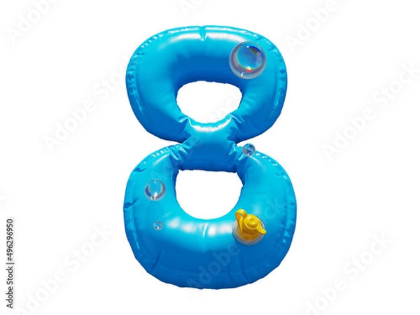 Obraz Toy lifebuoy. Summer font. Number 8 