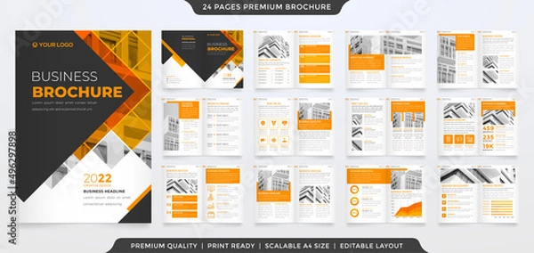 Fototapeta minimalist brochure template with modern concept and minimalist layout use for business profile and product catalog
