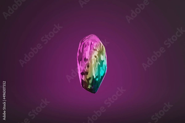 Fototapeta fantasy multicolored magic crystal 3d render  illustration