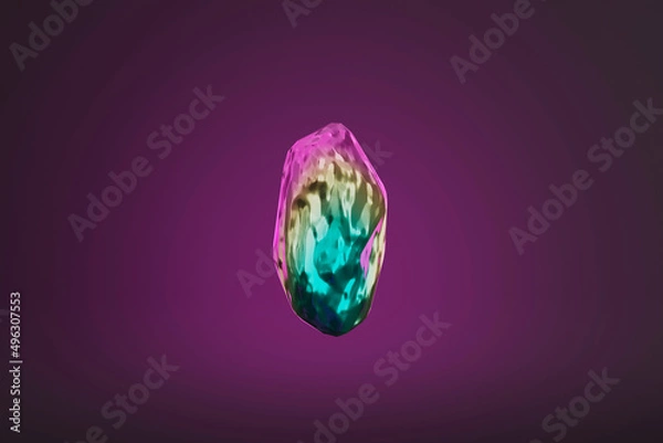 Obraz fantasy multicolored magic crystal 3d render  illustration