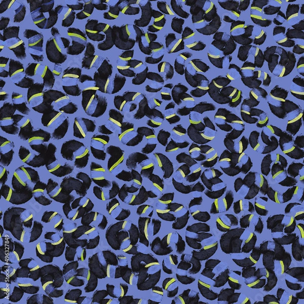Fototapeta Seamless African animalistic leopard patterns. Beautiful repetitions of the imitation of the wild nature of the graceful jaguar. Wild safari polka dot prints for textile design, printable design 