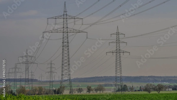 Obraz Strommasten in Weitwinkel Perspektive