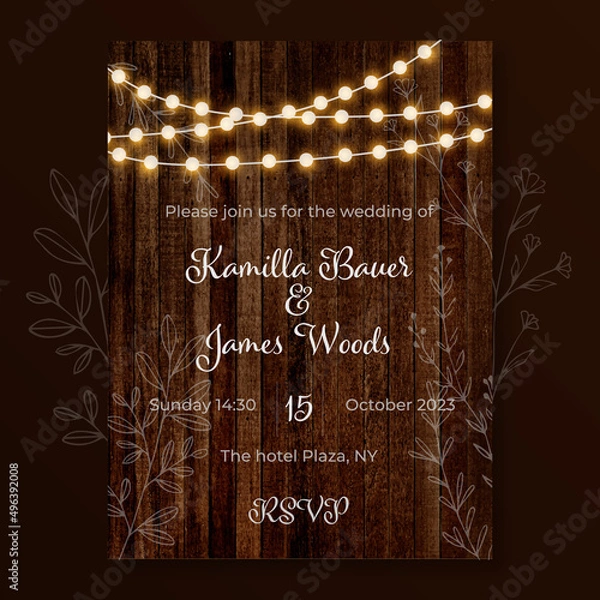 Obraz wedding invitation boho style