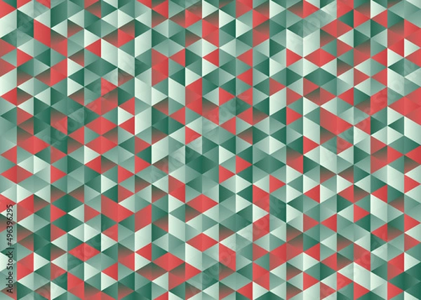 Obraz Triangle green red abstract geometric gradient background