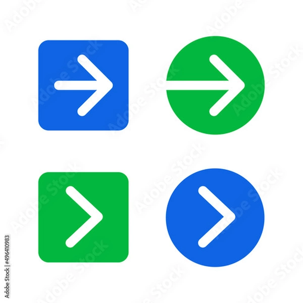 Obraz Arrow element icon set. Vector illustration of arrow button for UI UX navigation.