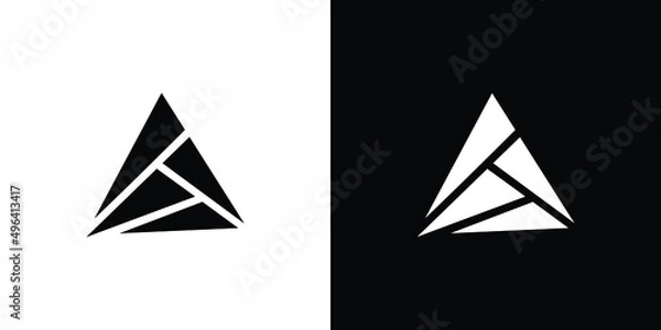 Fototapeta Simple triangle vector logo in a modern style.