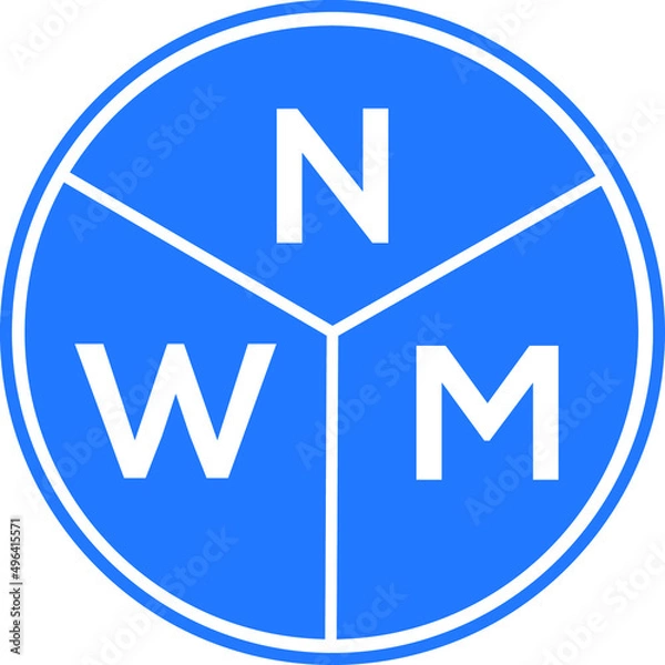 Obraz NWM letter logo design on white background. NWM  creative circle letter logo concept. NWM letter design.