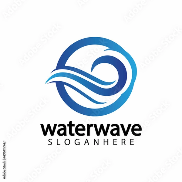 Obraz water wave logo design template