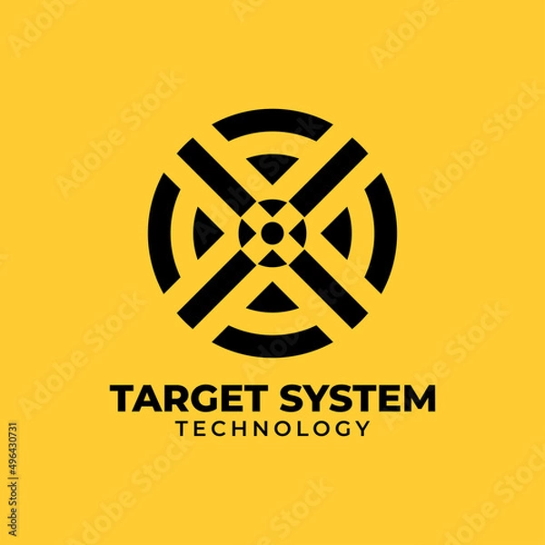 Obraz abstract circular letter X target system vector logo design element