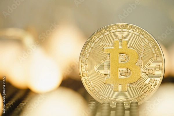Obraz Bitcoin gold Crypto currency exchange concept 2022. 