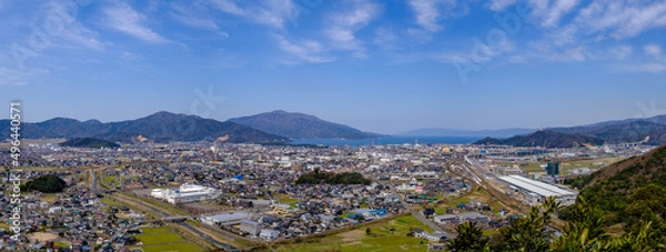 Obraz 福井県敦賀市の街並み　衣掛山からの眺望