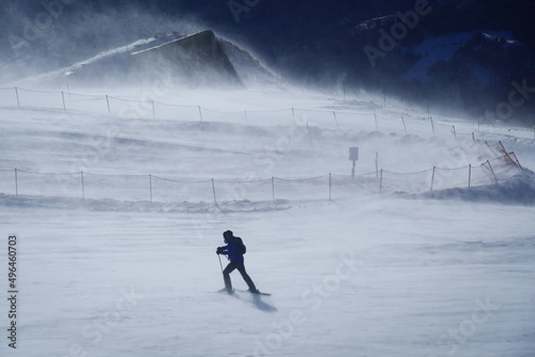 Obraz skiing in the mountains