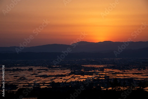 Fototapeta 恋人坂から見える夕焼け