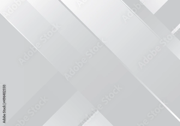 Fototapeta Abstract grey and white geometric stylish modern smooth background design