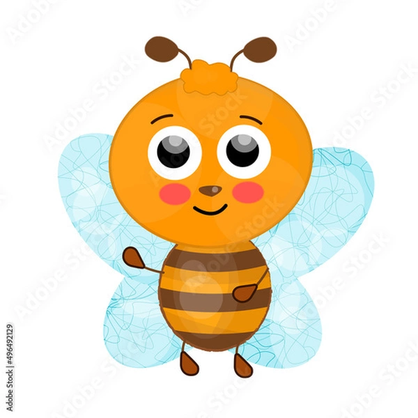 Obraz Cute cartoon bee is flying
