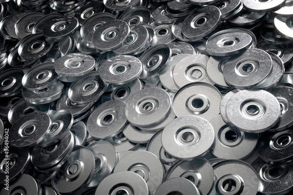 Fototapeta Close up of round metal