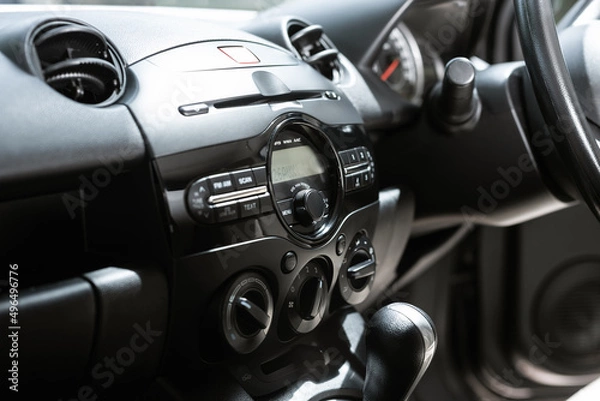 Fototapeta Modern car radio and CD player