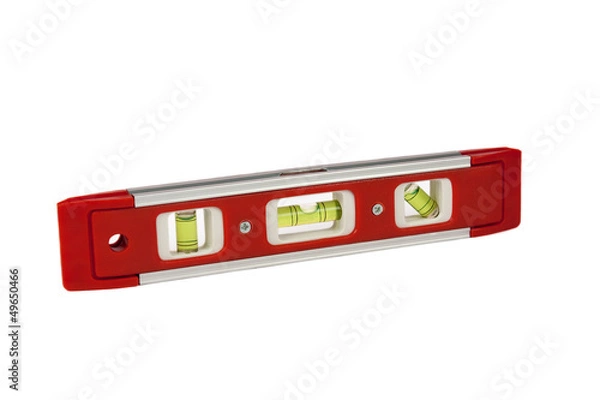 Fototapeta Red Spirit Level Tool Isolated White