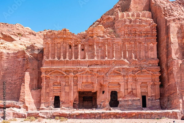 Fototapeta Temples and tombs in the city of Petra Jordan, ancient architecture