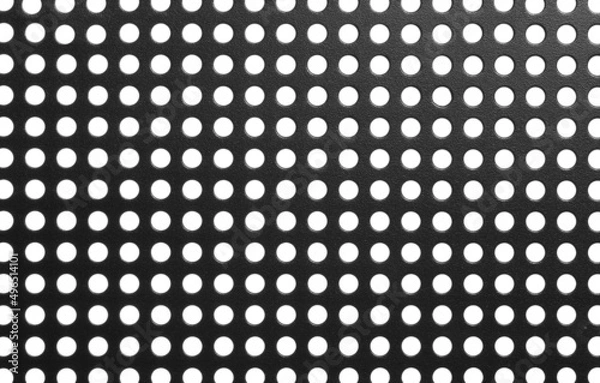 Fototapeta Black mesh texture isolated on white background, clipping path