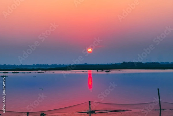 Obraz sunset over the river