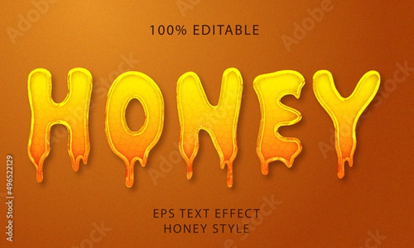 Fototapeta Honey Editable Text Style Effect	