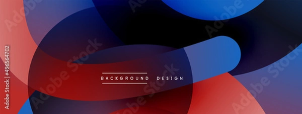 Fototapeta Abstract overlapping lines and circles geometric background with gradient colors