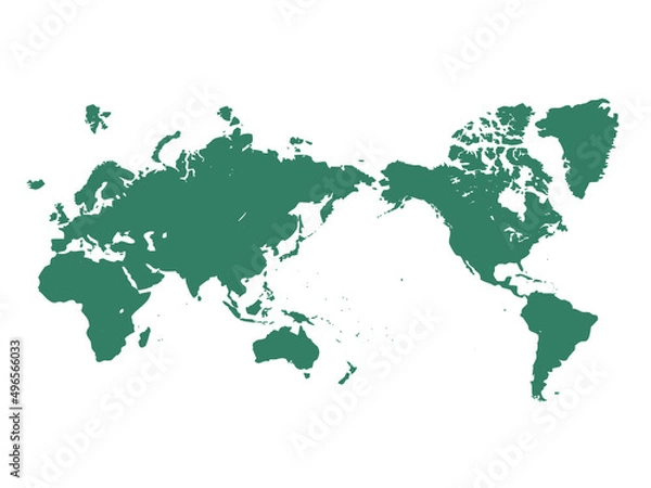 Obraz 白バックの日本中心の世界地図