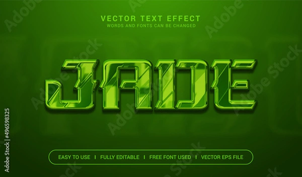 Fototapeta Jade Editable Vector Text Effect.
