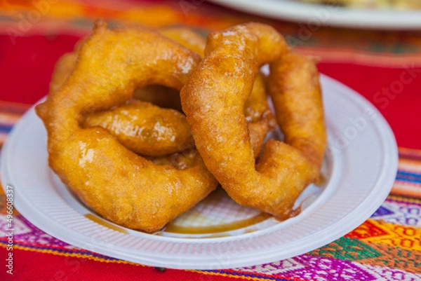 Obraz Traditional peruvian dessert Picarones. Selective focus
