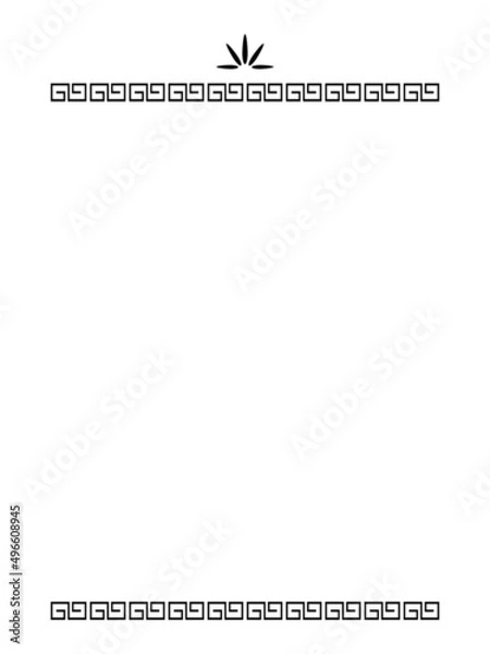 Fototapeta シンプルな中華風のフレーム　縦位置　ブラック