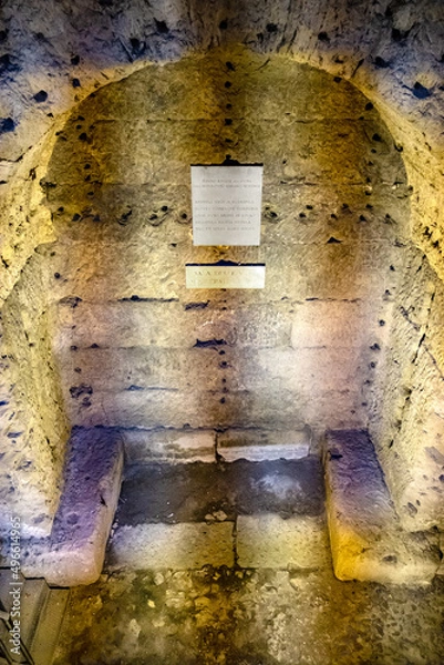 Obraz Burial sepulchral chamber of Castel Sant'Angelo - Castle of the Holy Angel, emperor Hadrian mausoleum in historic center of Rome in Italy