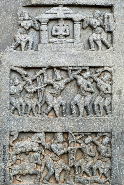 Fototapeta 18 December 2021, Dawanagere, Karnataka, India, Harihareshwara Temple at Harihar, Hindu temple.