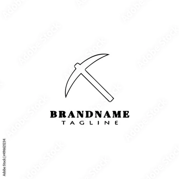 Fototapeta ax logo cartoon icon design template black isolated vector illustration