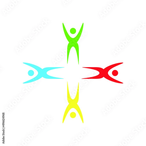 Fototapeta people comunity logo icon simple modern