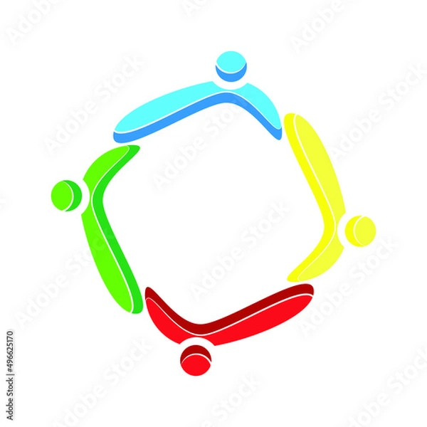 Fototapeta people comunity logo icon simple modern