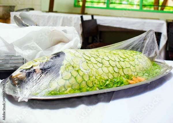 Obraz fresh salmon on a plate