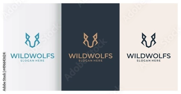Obraz wild wolf logo premium vector