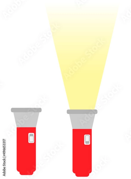 Fototapeta 懐中電灯のイラスト　オン・オフ2種類