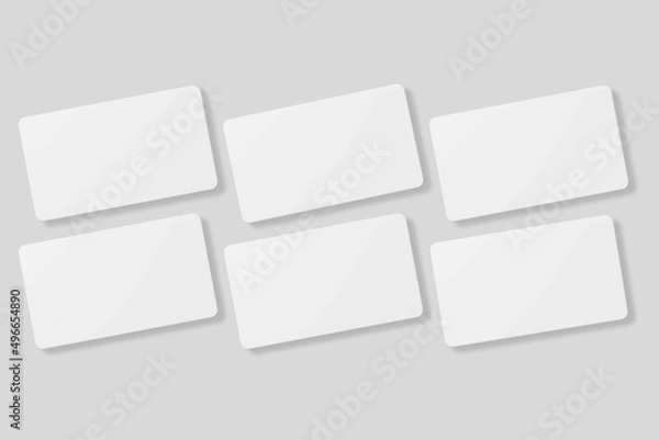 Fototapeta Floating blank business card for mockup. 3D Render.