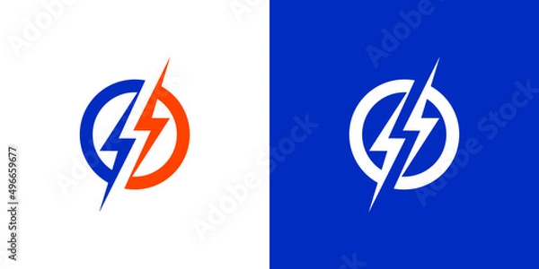Fototapeta Electric logo template. Vector Illustration