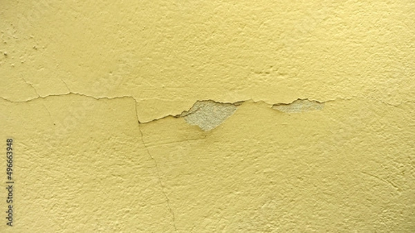 Fototapeta Wand Struktur Riss kaputt Zement Stein Putz Nahaufnahme Background Hintergrund