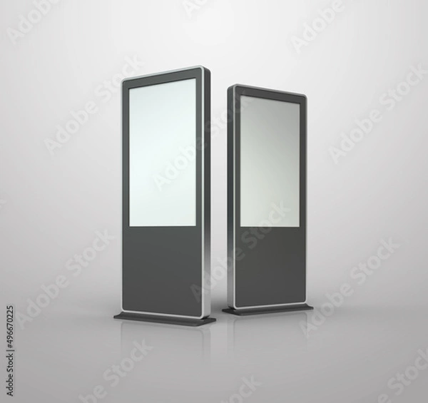 Fototapeta 3D rendering mockup illustrations for kiosks, digital bunting and digital signage ads.