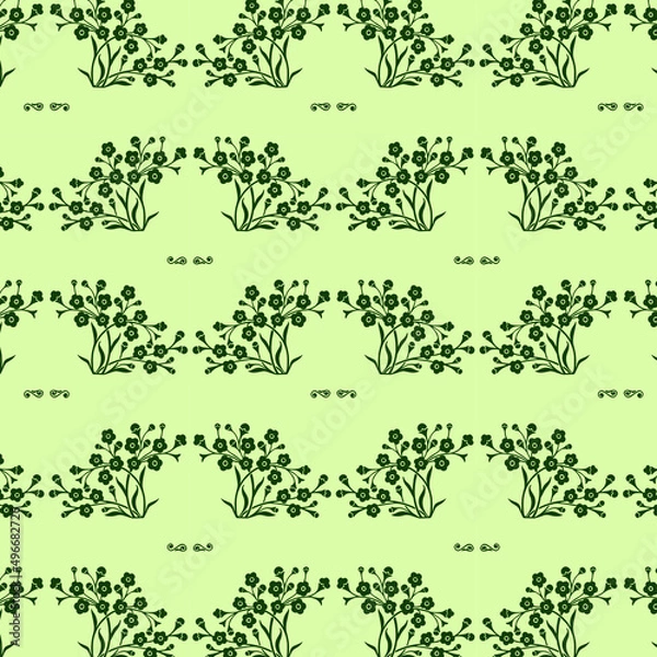 Fototapeta Floral Pattern Vector in Art Deco Retro Style for Textile, Fabric, Decoration