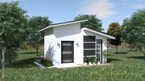 Fototapeta small Tiny House in the forest