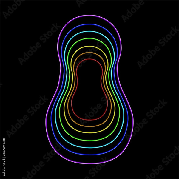 Obraz Spiritual growth, Rainbow color marked layers of the male body. The etheric, emotional, metallic, astral, celestial, and causal layers. Isolated vector on white background