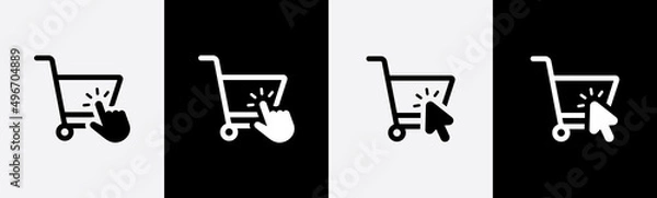Fototapeta Shopping cart icon. Web store shopping cart icon. Internet shop buy logo symbol sign, vector illustration