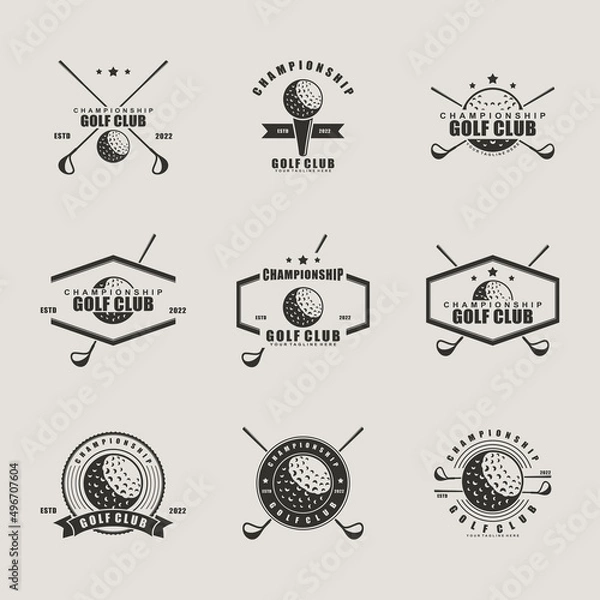 Obraz Set golf logo design template illustration