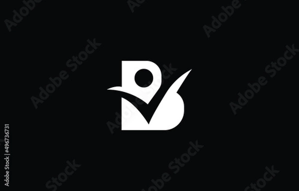 Fototapeta Check B Logo Letter Business Template Vector icon